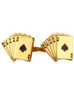Gold plated royal flush poker cufflinks