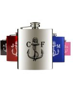 Personalised anchor hip flask with initials