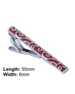 Tie clip with Maori inspired design in deep red