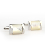 Natural shell cufflinks with curved design