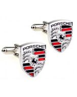 Porsche Badge cufflinks with silver finish