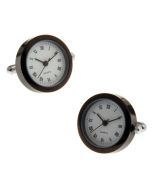 Round watch movement and dial cufflinks