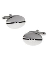 Rugby ball cufflinks with black detailing