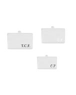 Silver rectangle cufflinks with small initials