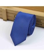 Skinny tie for men with blue striped design