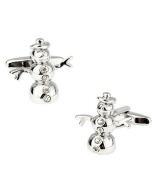 Snowman cufflinks with sparkling Cubic Zirconias
