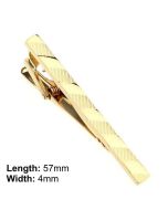 Gold tie clip with engraved stripes