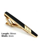 Tie clip with three gold stripes