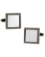 Two tone cufflinks with brushed center