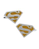 Yellow and platinum Superman badge